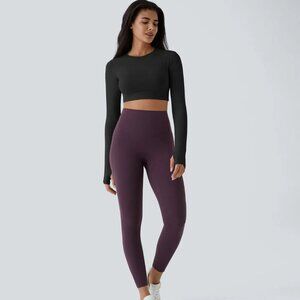 NWT Halara Solid Thumb Hole Cropped Yoga Sports Top